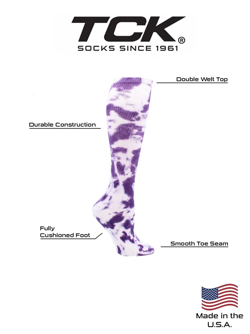 TCK Tie Dye Multisport Tube Socks (Purple/White, Small) - Image 4